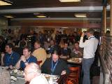 Overcrowded lunch room.